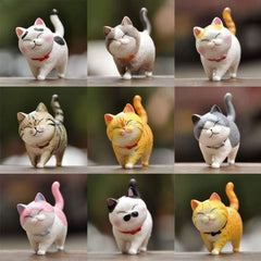 9 Pcs Cat Figurine Set
